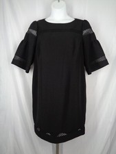 Talbots Woman Petites Black Mesh Inset Dress Size 12WP