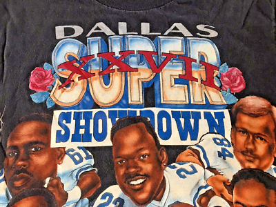 1993 Dallas Cowboys T-Shirt Stadium Stars Super Bowl XXVII Cartoon