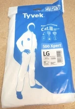 1 - L Tyvek coverall white suit with hood - protective clothing - 500 Xpert