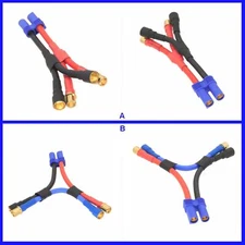 EC5 1 Female to 2 Male+/Female- HXT 8mm Series Parallel Wire ESC Battery Adapter