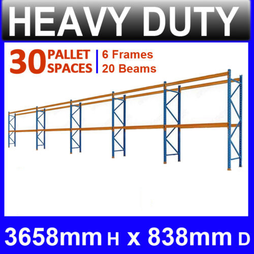 BRAND NEW 3658mm Pallet Rack Racking Dexion Compatible 30 pallet Shelf Shelving - Picture 1 of 7