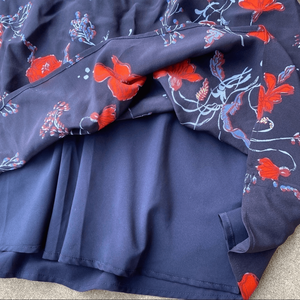 silk ruffle-waist dress in windblown poppies Madewell Silk Ruffle Waist Dress In Windblown Poppies