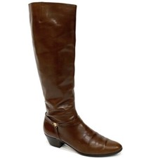 VINTAGE SALVATORE FERRAGAMO Women's Brown Leather Tall Knee High Boot Size 6.5
