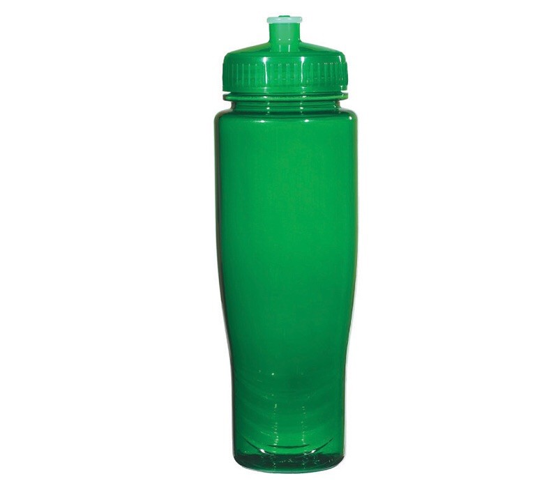 100 Bulk Pack 28 Ounce Green Water Bottles Lids. USA Made