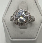 STUNNING .925 Vintage Sterling Silver Estate Ring Size 7 with Colorless Stone