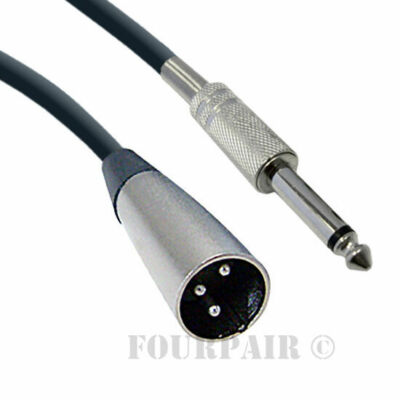 2 Pack Lot 100ft XLR 3-Pin Male to 1/4