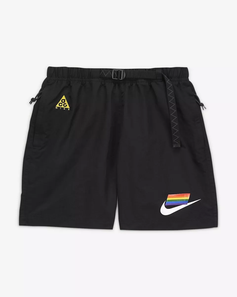 Nike ACG Be True Woven Shorts Black White Mens Sz Small Pride