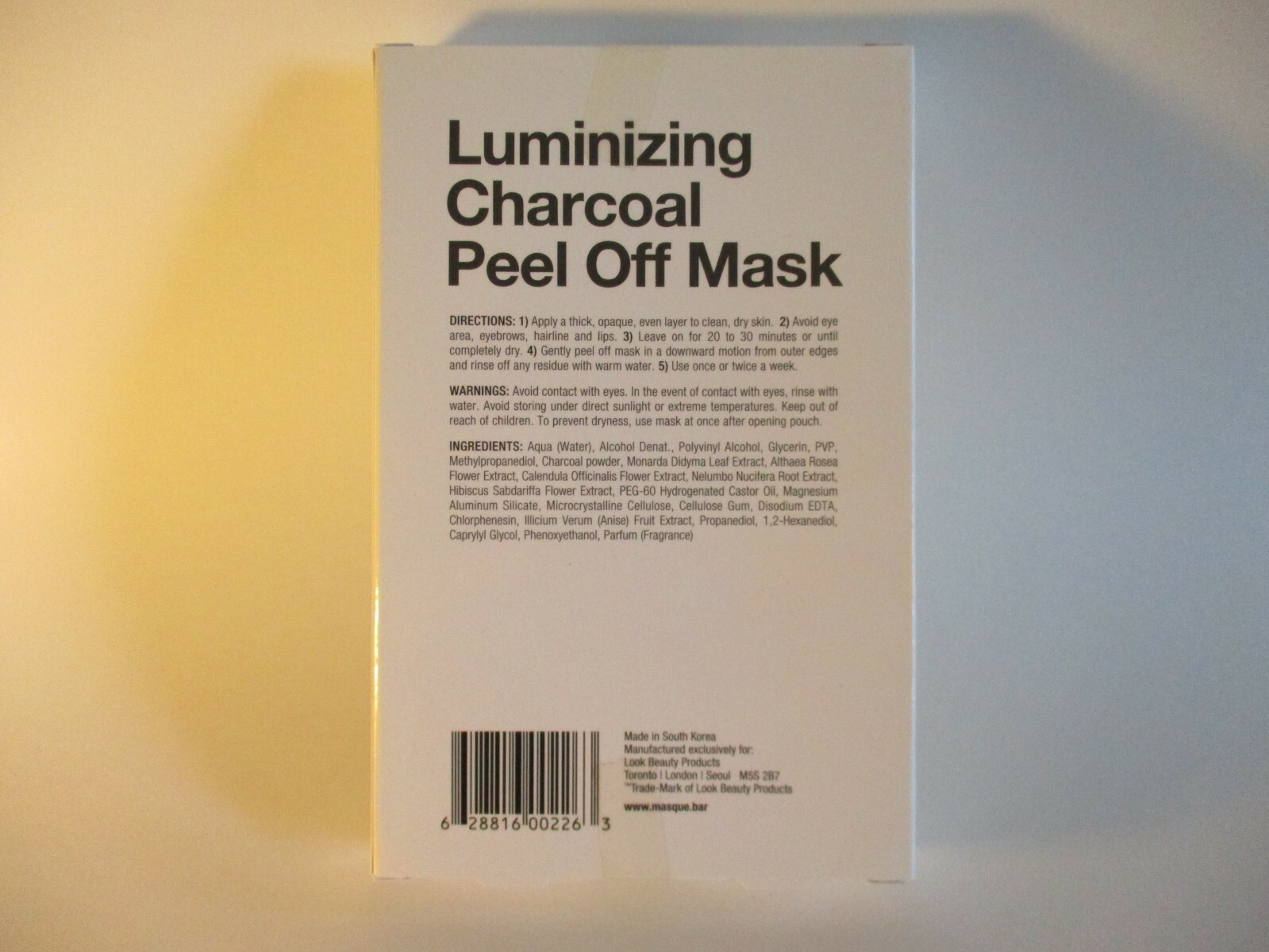 2x Masque Bar Luminizing Charcoal Peel off Mask 3 Ct for sale 