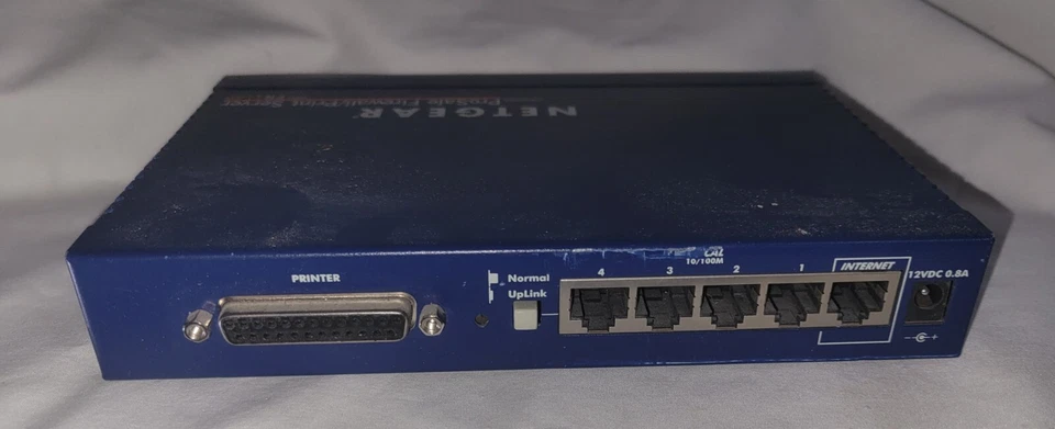 Netgear ProSafe FR114P Firewall Cable/DSL Print Server NO AC Adapter OEM Used - Image 3 of 4