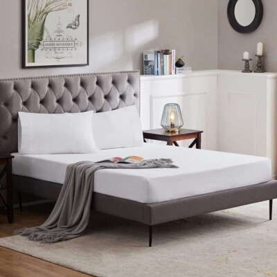 Lifewit 4-Piece Ultra Soft Hypoallergenic King Size Classic White Bed Sheet Set