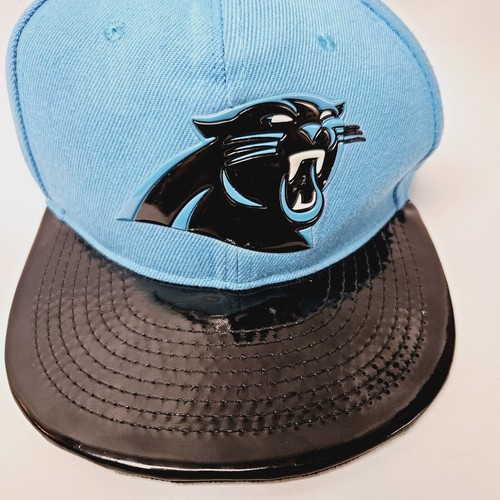 RARE New Era Carolina Panthers Shiny Bill Skyline VTG NFL Fits Snapback Hat Cap - Picture 3 of 7