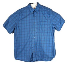 Mens Large Blue Gingham Shirt (Eddie Bauer)