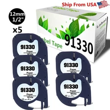10697 Label Tape 91330 for Dymo LetraTag LT-110T 100H 100T QX50 (5PK)