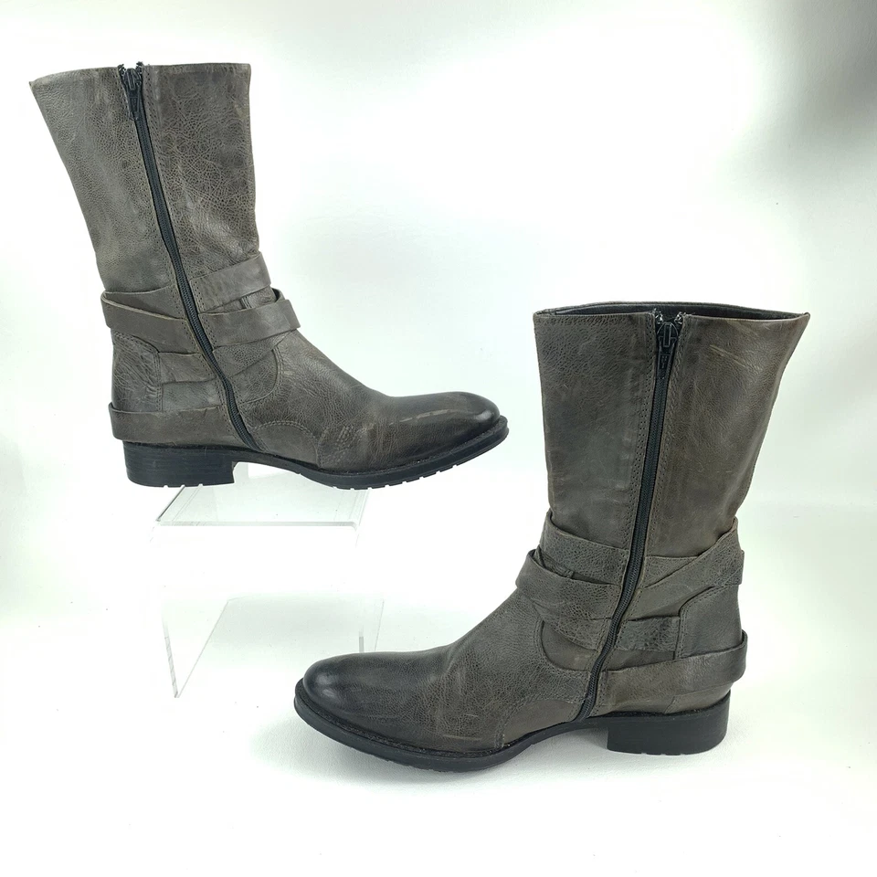 EUC VERA WANG LAVENDER Kipp Brown Leather Harness Moto Boot Size EU 38 US 8 - Image 4 of 4