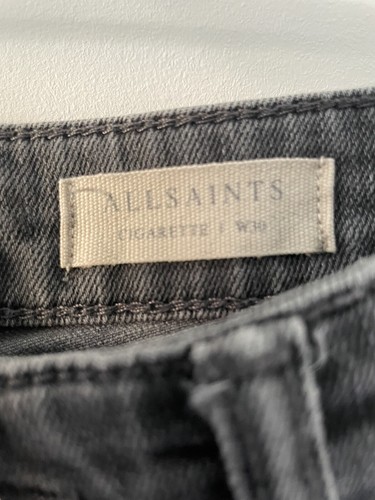 allsaints mens Distressed Look cigarette skinny jeans grey size w30 - Picture 8 of 14