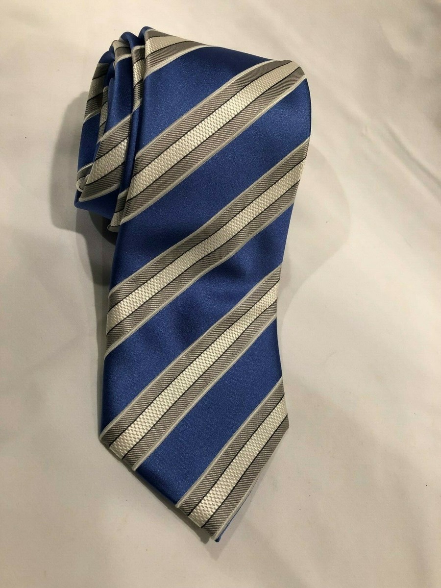 Donald J. Trump ~ Signature Collection Blue Silver Paisley  Donald J Trump Signature Blue Paisley Evening Tie display picture 1