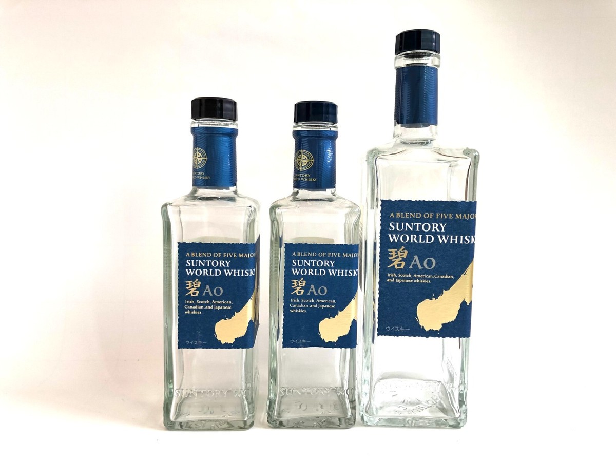 Suntory World Whiskey ao 350ml 700ml Empty Bottle 3 piece Suntory World Whiskey ao 350ml 700ml Empty Bottle 3 piece