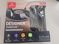 Globe Electric Designer Series 4-Outlet USB Surge Protector Desktop Power Str...