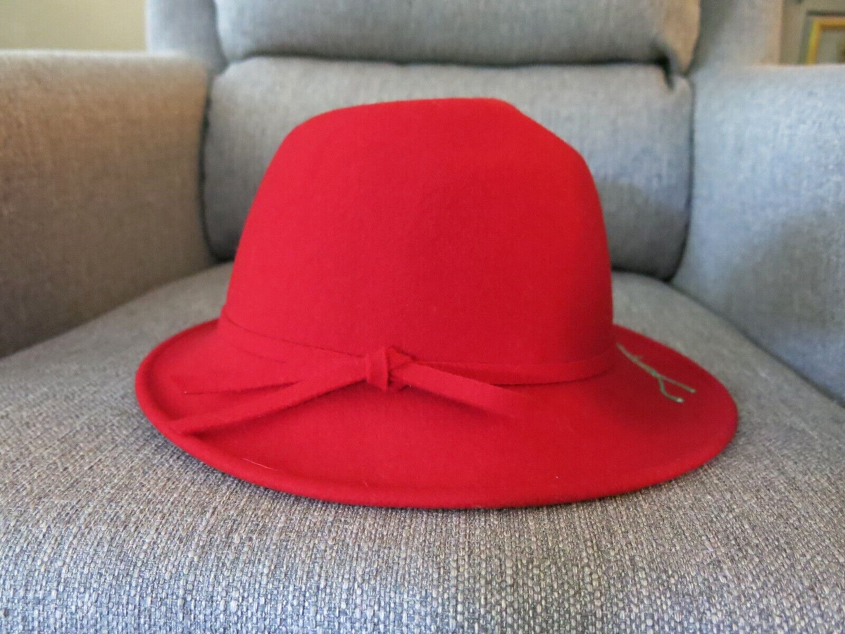 Vintage Betmar New York Red Green Floral Holiday Wool Hat  display picture 2