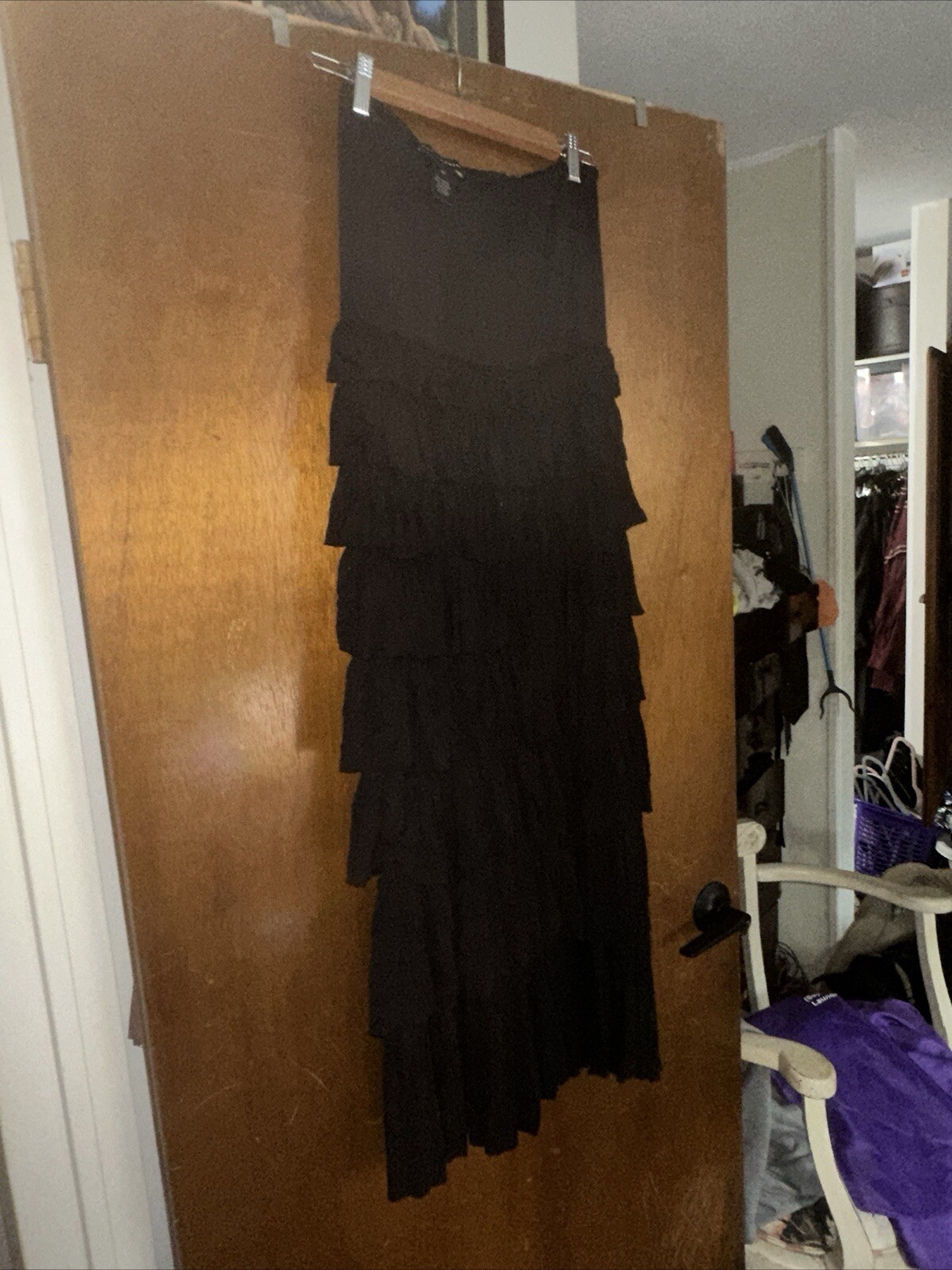 Grace Elements Women's Black Flutter Long Skirt S… - image 1