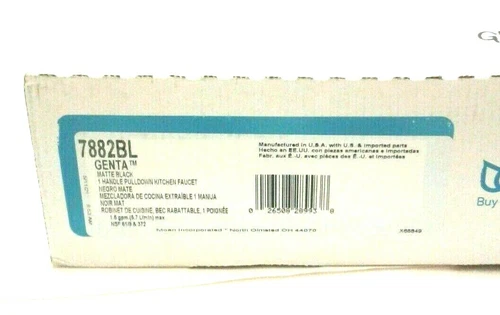 Moen Genta 7882BL 1-Handle Pull-Down Sprayer Kitchen Faucet w/Reflex Matte Black