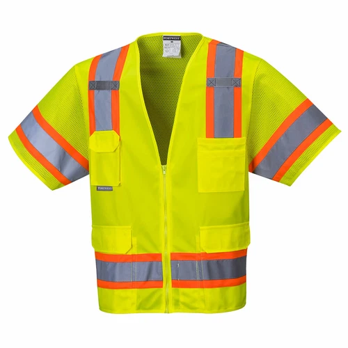 Portwest US373 Aurora Sleeved Hi Vis Reflective Mesh Safety Work Vest ANSI - product listing photo