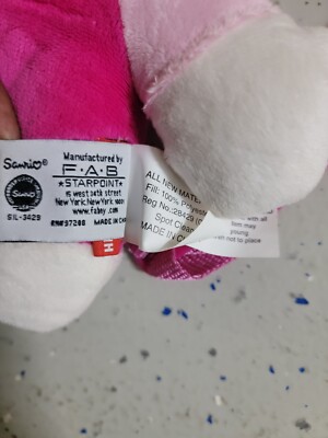 2 - Hello Kitty Soft Plush Backpacks Web Straps Pink White Zip