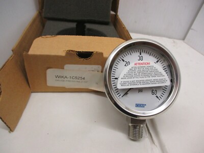  Wika Pressure Gauge Dial 0-60psi 2 1/2 dial  1/4 mnpt 1C5254