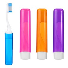 Travel Toothbrush, 4 Pcs Scalable Travel Toothbrush Set Folding Portable Toot...