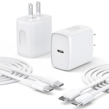 2 Pack 25W USB C Charger Block Super Fast Wall Plug Power Adapter White