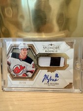 JACK HUGHES 2019 Upper Deck THE CUP Splendor RC /36 GAME USED Patch Auto RC
