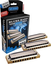 Hohner Pro Pack 3 Pack of Blues Harp Harmonicas , 1 each in Keys of G,A C