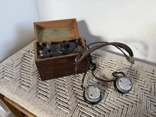 🍊Vintage 1924 Lemco No 340 Crystal Radio Receiving Set w/ Headphones UNTESTED!