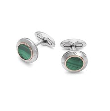 BARAKA Men's Cufflinks Rose Gold, Stainless steel, Malachite PS37911ROMA000000