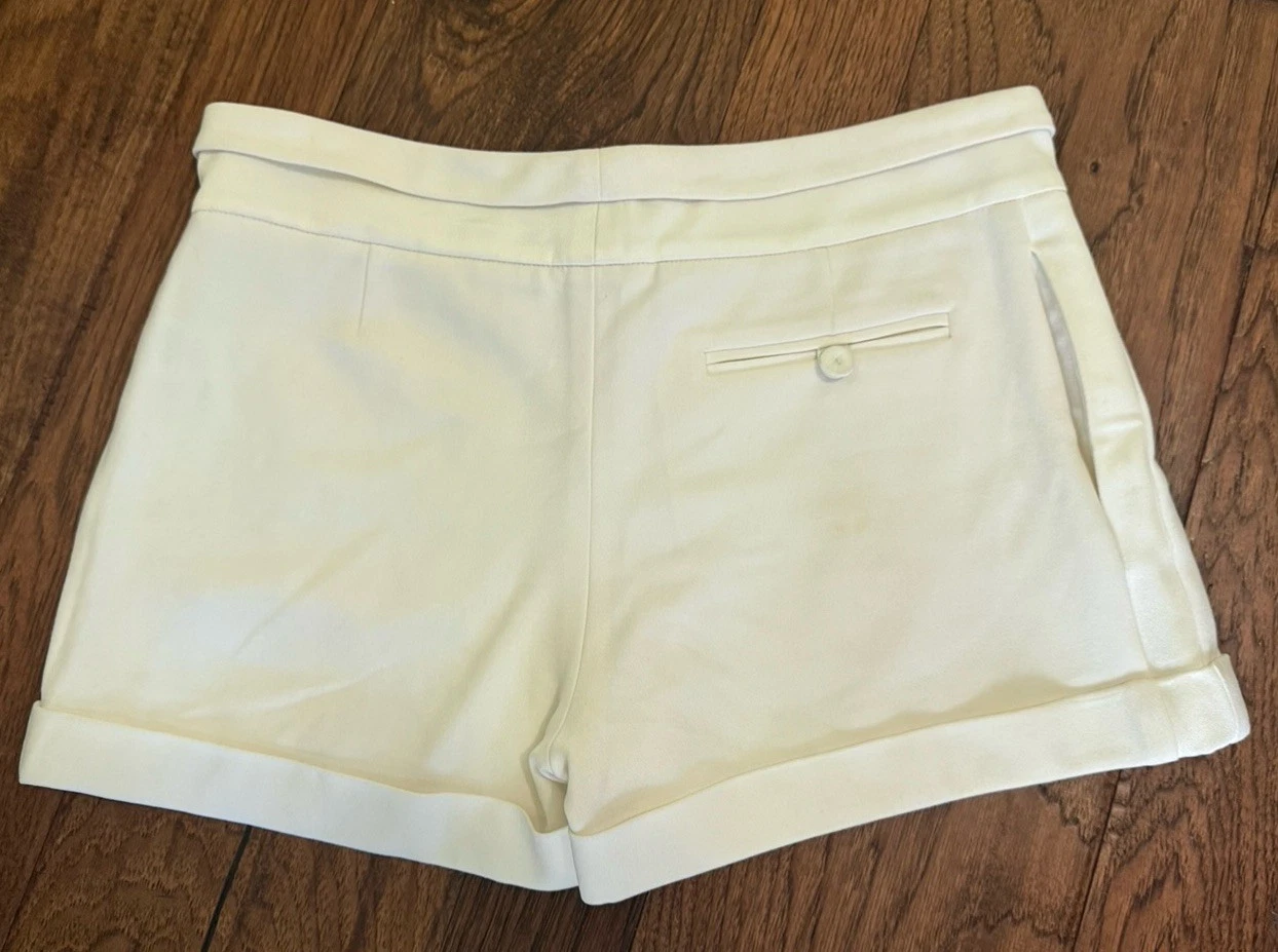OFF WHITE HAUTE HIPPIE mini abito pantaloncino avorio bianco sporco foderato taglia 6