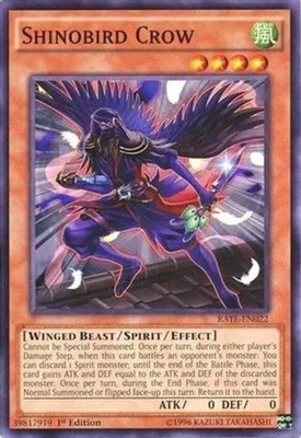Shinobird Crow - RATE-EN022 - Common - 1st Edition - Moderately Played