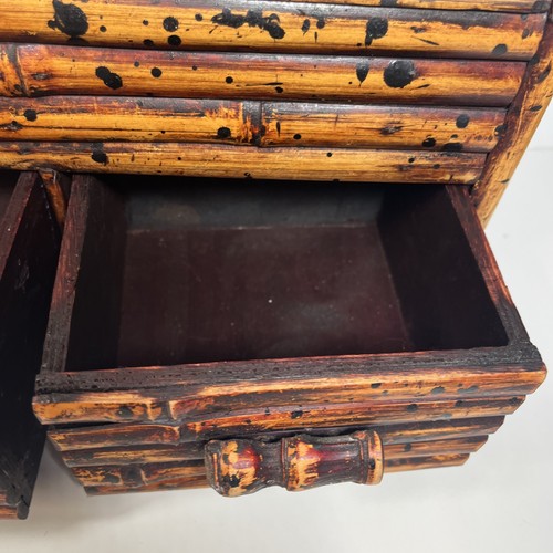 Vintage Victorian Bamboo Chinoserie Desk Organizer 19th Century - Picture 4 of 16