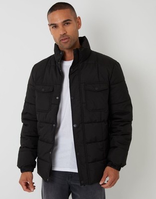 Threadbare gefütterte Herrenjacke schwarz