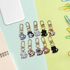 10 Pieces Cat Shape Keychain, Decorative Accessory for Car Keys, for Bags,