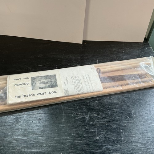 Nelson Waist Loom Weaving Heddle Dowel Complete Kit 1974 Leclerc 21” Shuttles