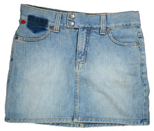 Vintage Guess Jean Skirt Size 27 90s Blue Denim Deconstructed Mini Made USA