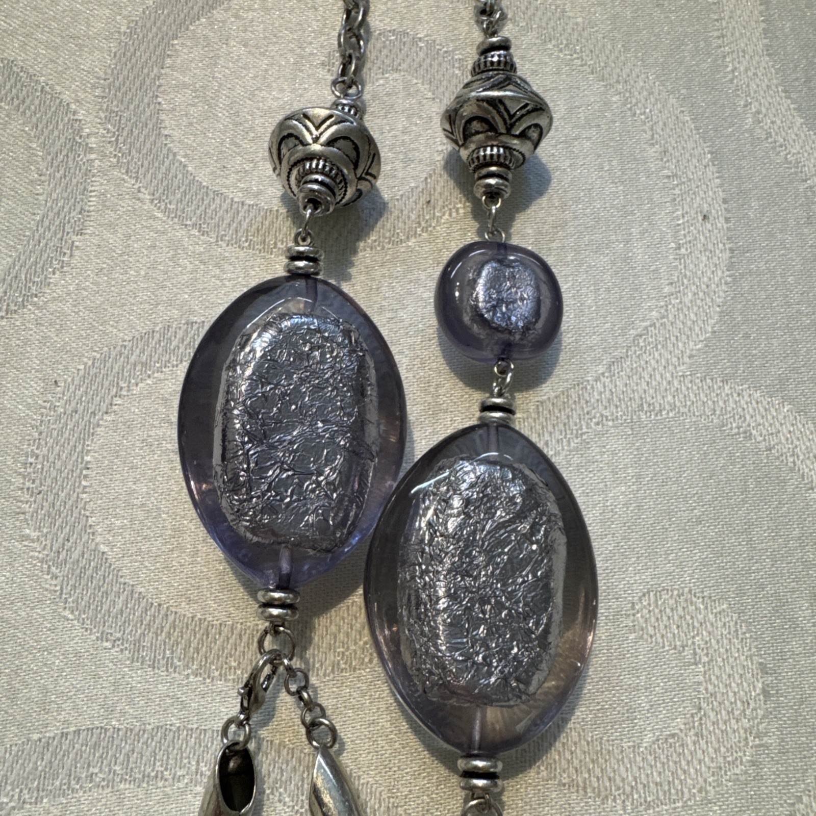 Chunky Artisan Silver Tone Statement Necklace Hea… - image 7