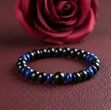 Shungite bracelet Lapis Lazuli Natural stone Grounding EMF Protection Healing