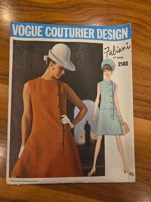 Vtg Vogue Couturier Designer Sewing Dress Pattern Fabiani of Italy 2145 Sz 12