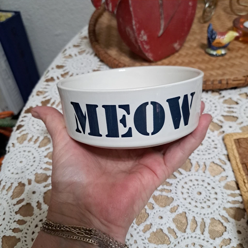 Plato de comida para gatos de cerámica "MIAU" PETRAGE 5" NUEVO CON ETIQUETA ENVÍO GRATUITO Foto 2 de 4
