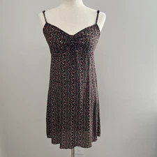 H&M Dress 10 Black Ditsy Floral Y2K Babydoll Whimsigoth Fairycore Cottagcore