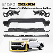 For 2022-2026 Chevy Silverado 1500 Wtcustom Front Bumper Cover Assembly Black For 2022-2026 Chevy Silverado 1500 Wtcustom Front Bumper Cover Assembly Black