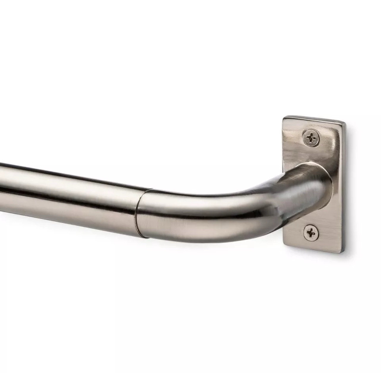 Threshold Brushed Nickel Extendable French Curtain Rod - Sturdy Design for Heavy Drapes