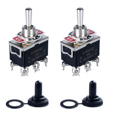 2Pcs Latching Heavy Duty Rocker Toggle Switch 20A 125V AC DPDT 3 Positions 6 Pi