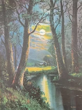 A Woodland Vista Vintage Print 12x9 Likely William Henry Chandler Excellent